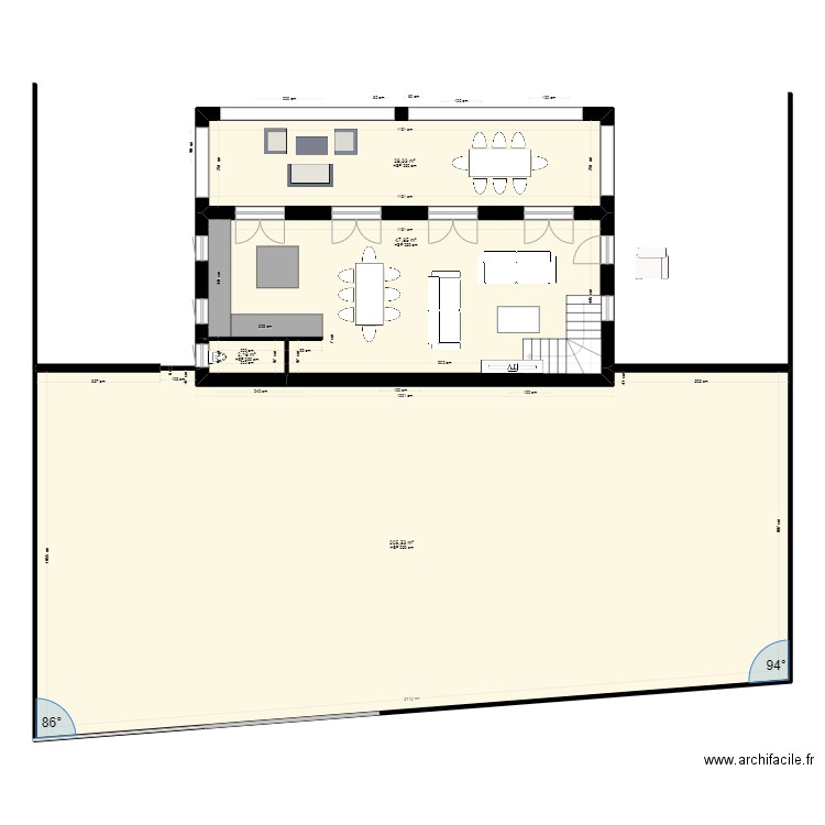 rdc nv 2. Plan de 4 pièces et 284 m2