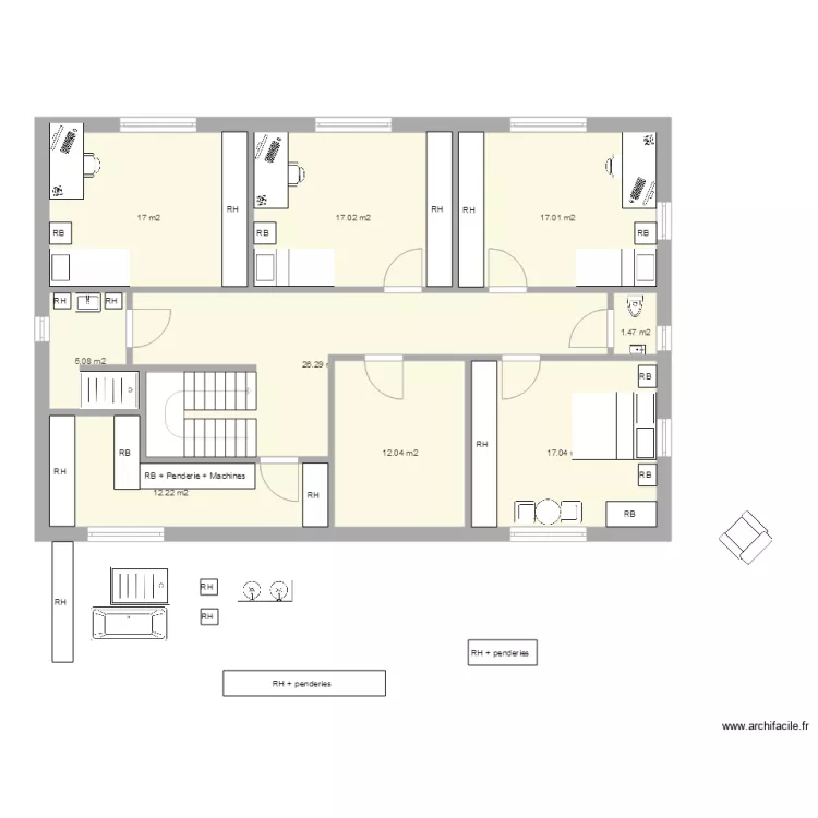 Maison Etage 11. Plan de 