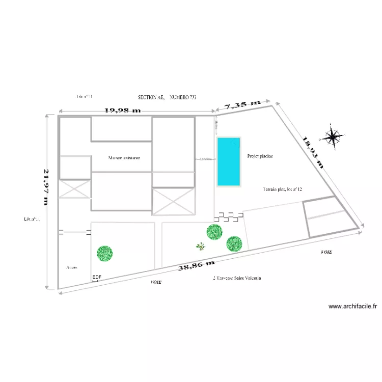 Plan de masse PISCINE à 3M 6 7M fois 3 2 M BISBIS. Plan de Plan de masse PISCINE à 3M 6 7M fois 3 2 M BISBIS. Plan de
