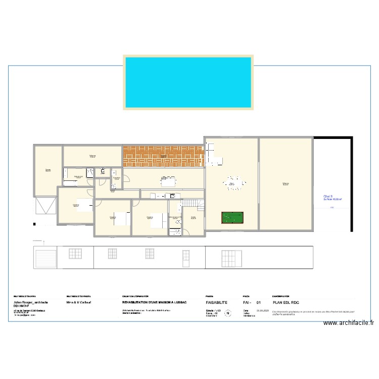 Lussac 5. Plan de 16 pièces et 325 m2