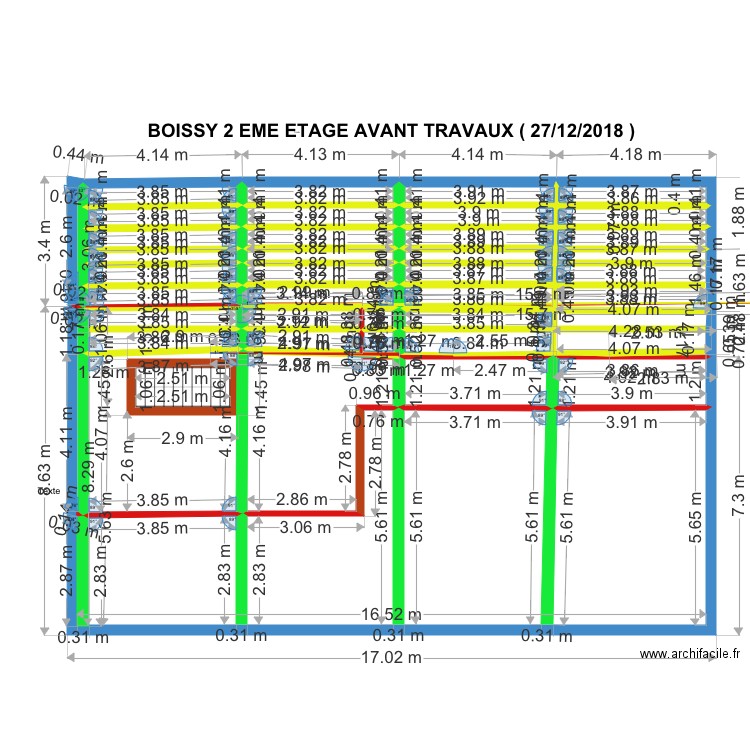 plan 2 EME ETAGE BOISSY poutres. Plan de 0 pièce et 0 m2