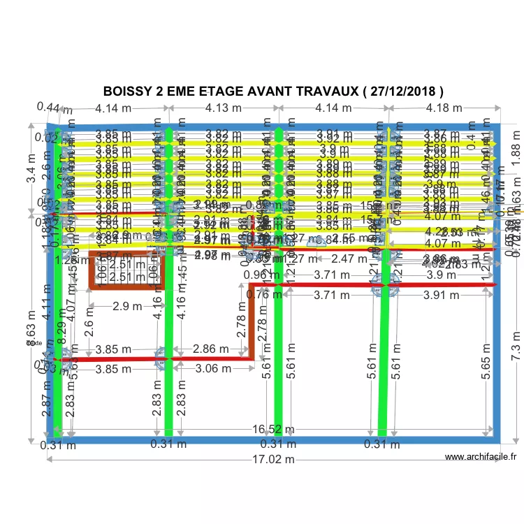 plan 2 EME ETAGE BOISSY poutres. Plan de 
