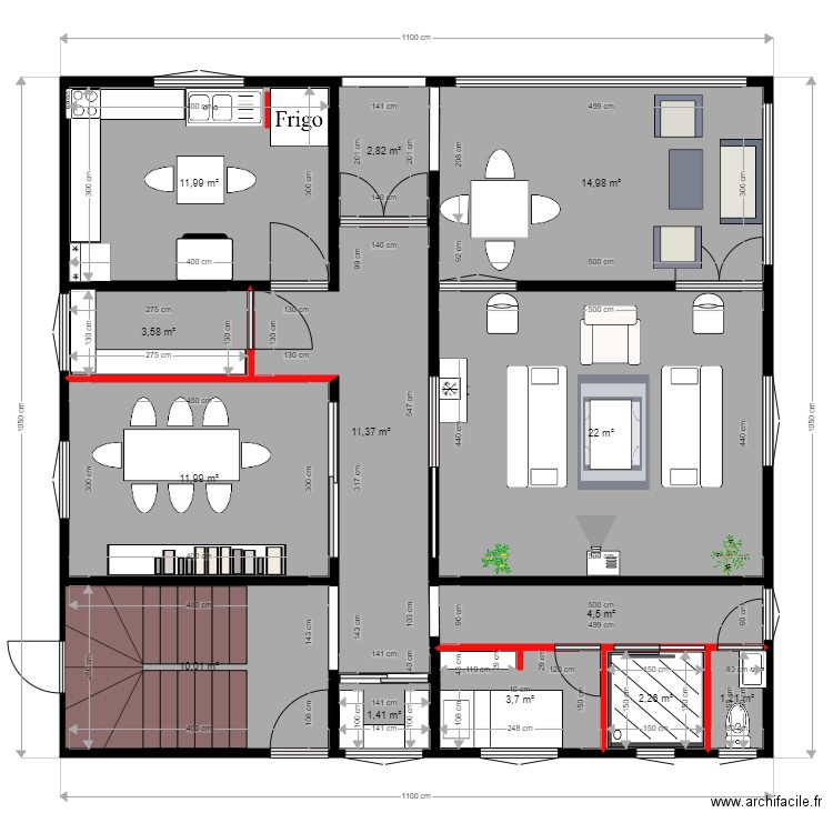 Bouba Rez de Chaussée. Plan de 0 pièce et 0 m2