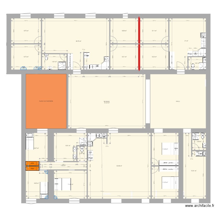 2 ème etage refait au 8 novembre. Plan de 0 pièce et 0 m2