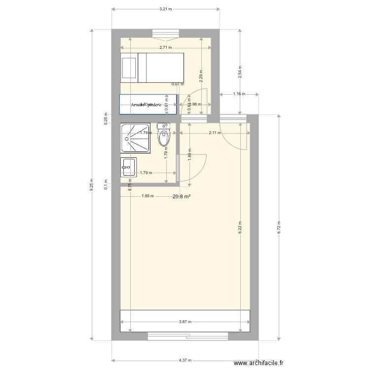 Studio Belmondo. Plan de 0 pièce et 0 m2