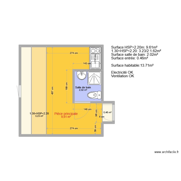 44 coulmiers Nantes. Plan de 5 pièces et 18 m2