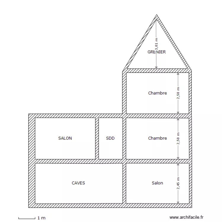 Coupe lat&eacute;rale. Plan de 