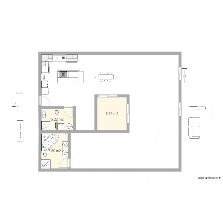 Carré puit de lumière. Plan de 0 pièce et 0 m2
