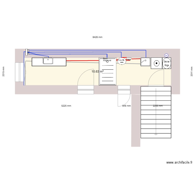 R1 Nord Salle deau PE Envoi schema eau. Plan de 0 pièce et 0 m2