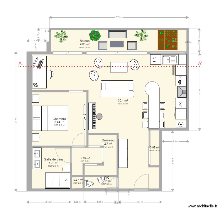 Plan Etat Projete 1. Plan de 0 pièce et 0 m2