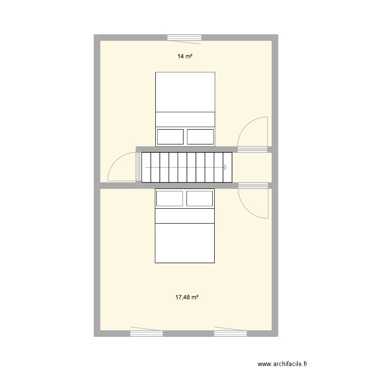 beaugrand 2. Plan de 3 pièces et 34 m2