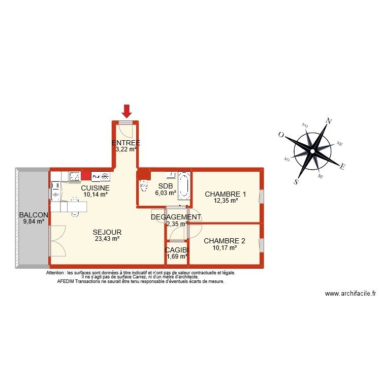 BI 10945. Plan de 10 pièces et 79 m2