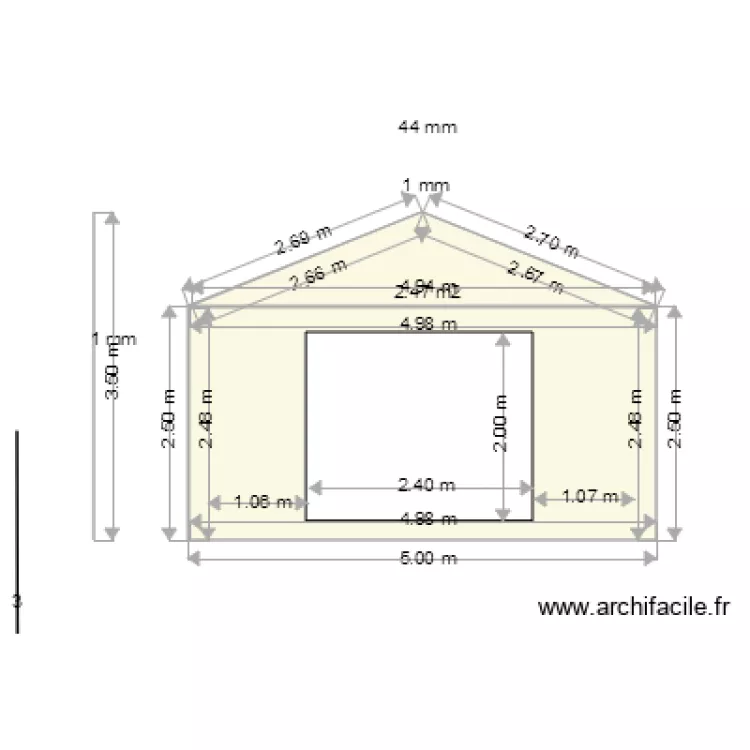 garage face ouest. Plan de 