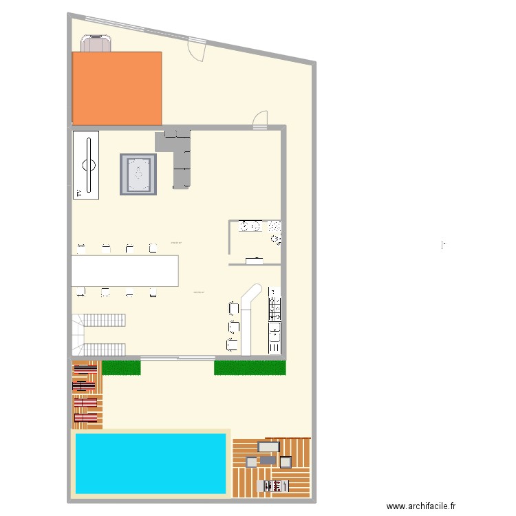 Maison Bassam. Plan de 2 pièces et 476 m2
