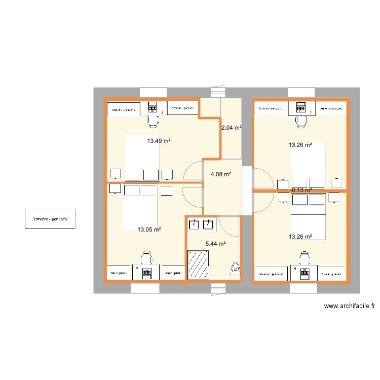 ETAGE INTERIEUR ESSAI 1. Plan de 0 pièce et 0 m2