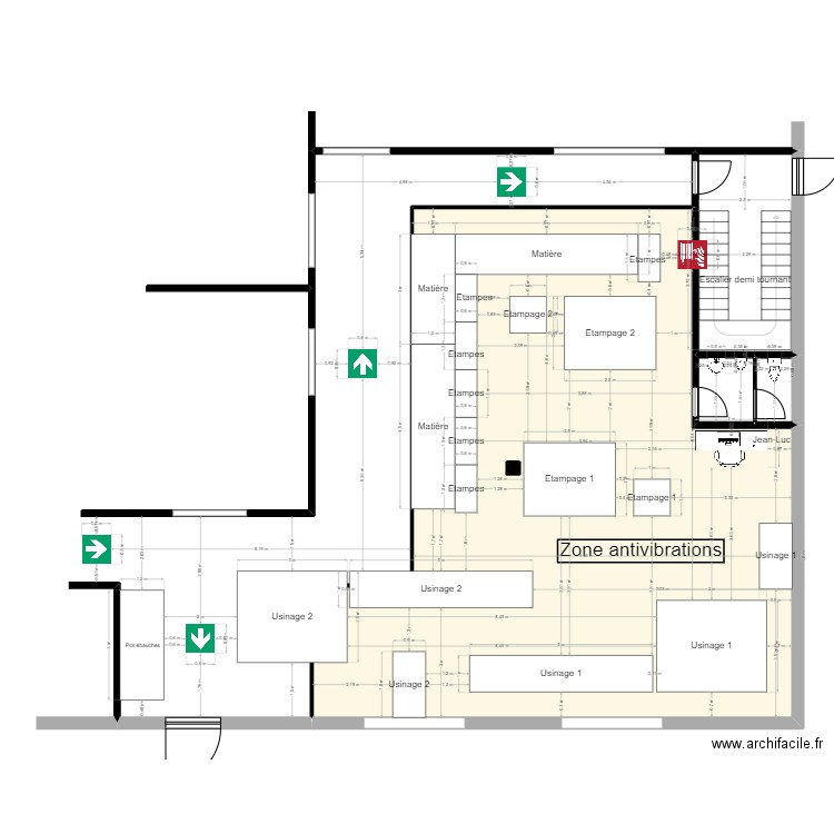 Implantation étampage. Plan de 0 pièce et 0 m2