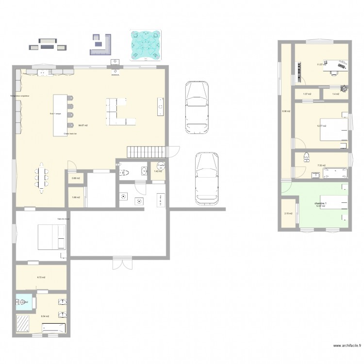 maison 1. Plan de 0 pièce et 0 m2