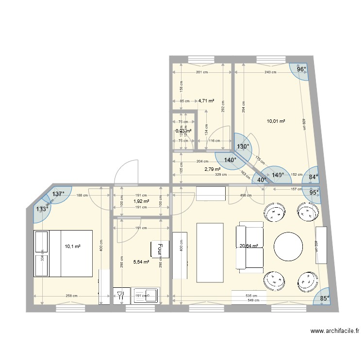 Appt Colombes meublé. Plan de 0 pièce et 0 m2