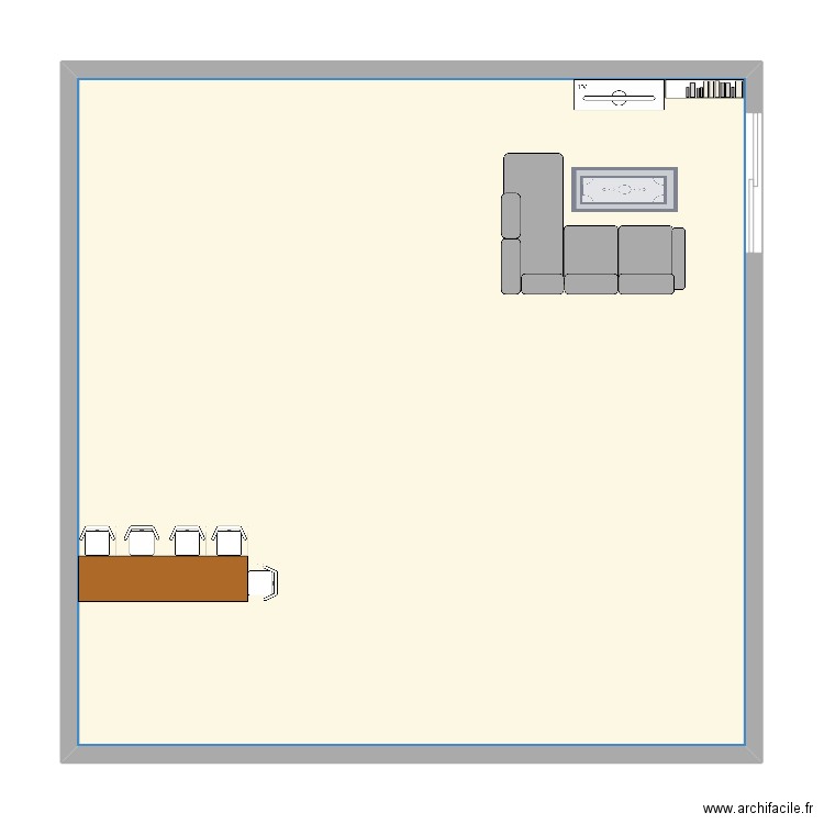 RDC. Plan de 1 pièce et 90 m2