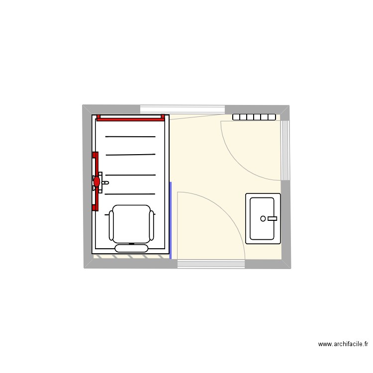 Setta_Projet. Plan de 1 pièce et 4 m2