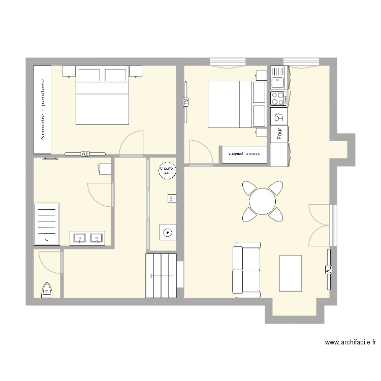 appart 1er etage  meuble 1 sans ext. Plan de 0 pièce et 0 m2