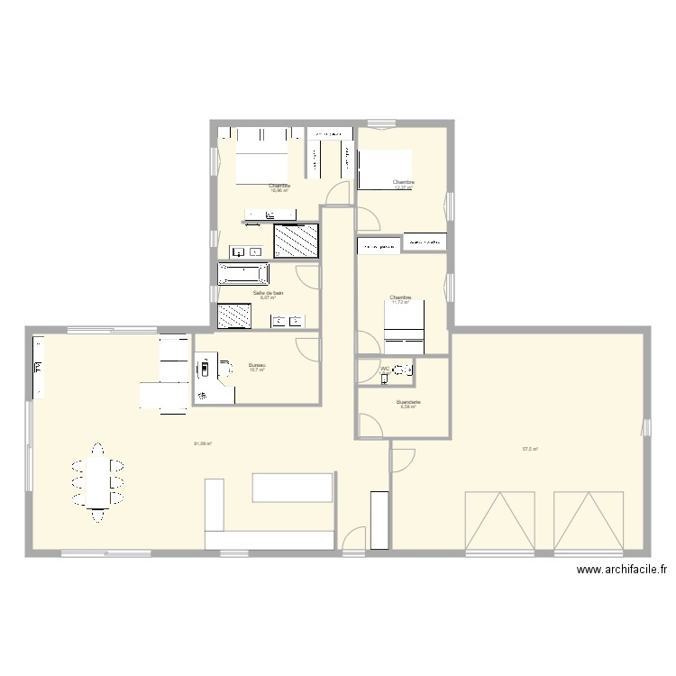 Projet maison. Plan de 9 pièces et 209 m2