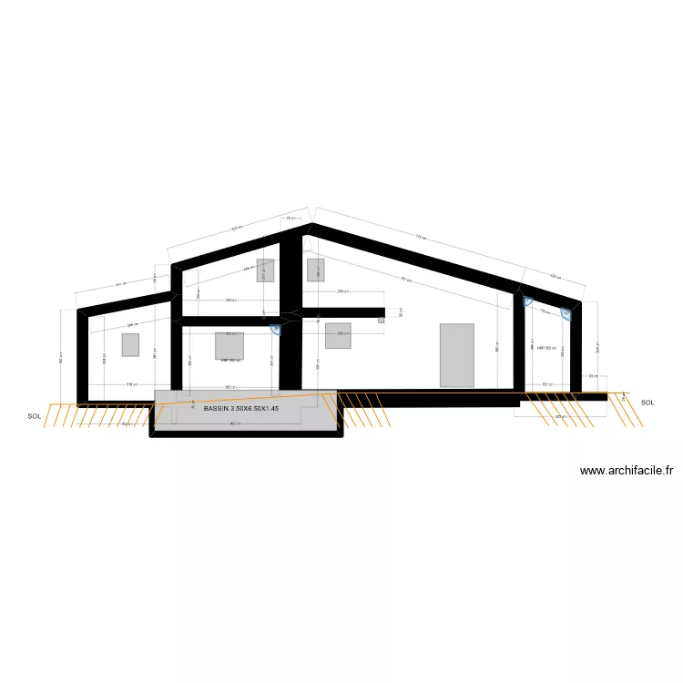 PISCINE PROFIL . Plan de PISCINE PROFIL . Plan de