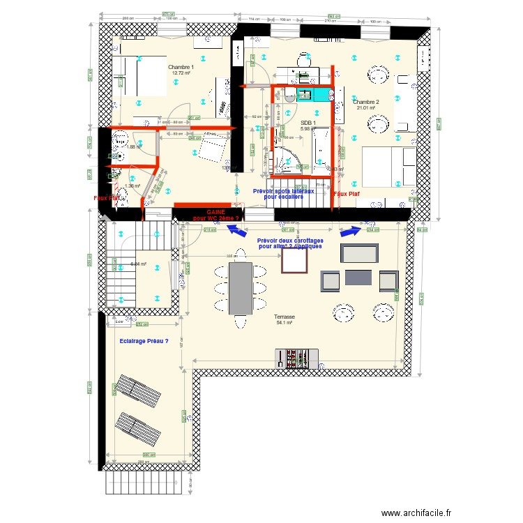 Etage 1 Electricien. Plan de 0 pièce et 0 m2