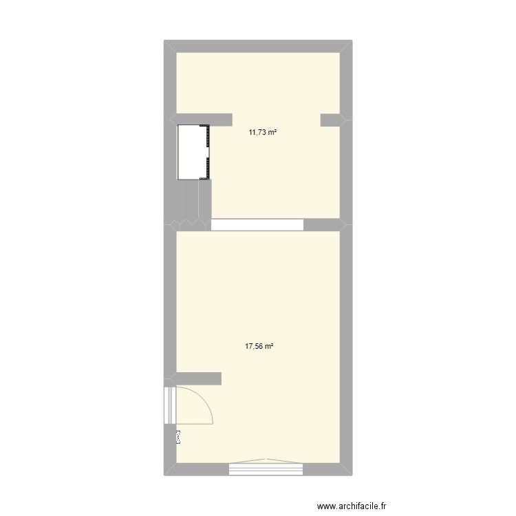 appartement31m2. Plan de 2 pièces et 29 m2