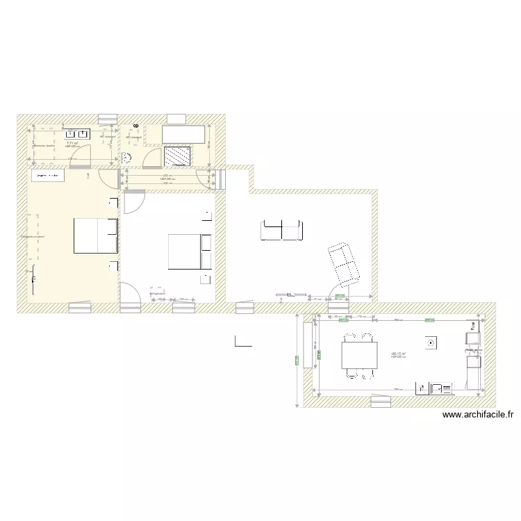 Projet2ChambresMaison. Plan de 