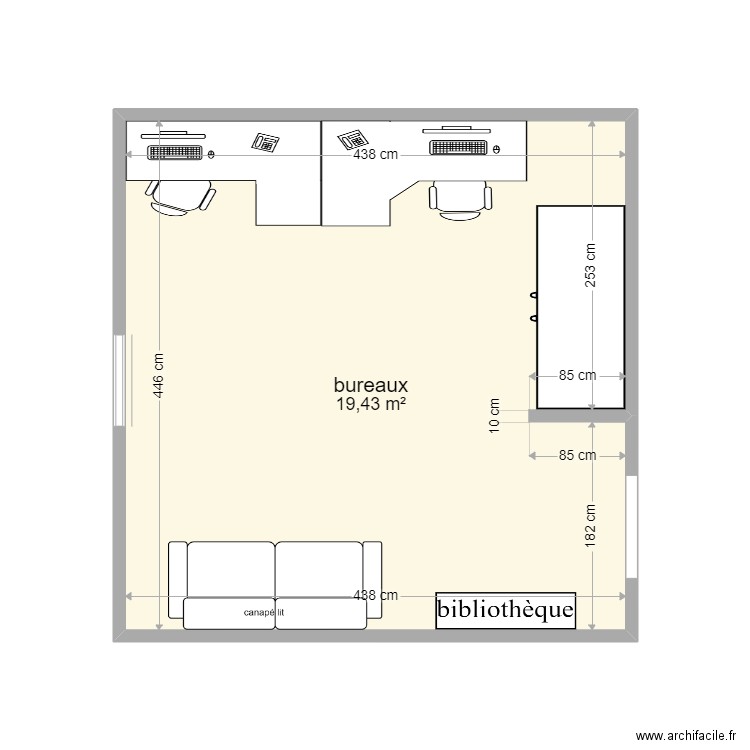 maison raids 2. Plan de 1 pièce et 19 m2