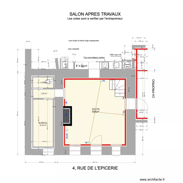 SALON APRES TX 111. Plan de 