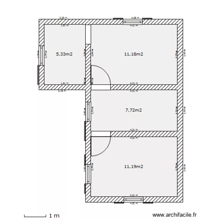 Appartement T2 LUCCIANA 1er étage(2). Plan de Appartement T2 LUCCIANA 1er étage(2). Plan de