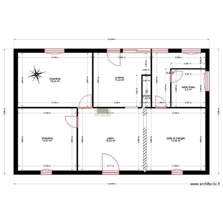 plan definitif simplifié Morcenx ouvertures. Plan de 0 pièce et 0 m2