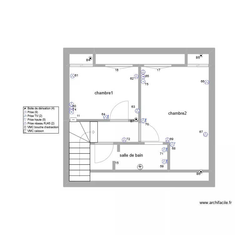 thibaut 1er Etage prise de courant. Plan de 