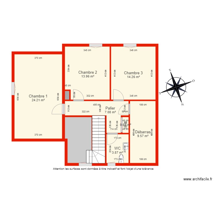 BI 6052 Etage côté. Plan de 0 pièce et 0 m2