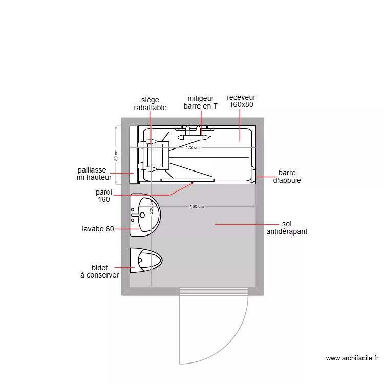 bektaoui. Plan de 1  et 4 m²