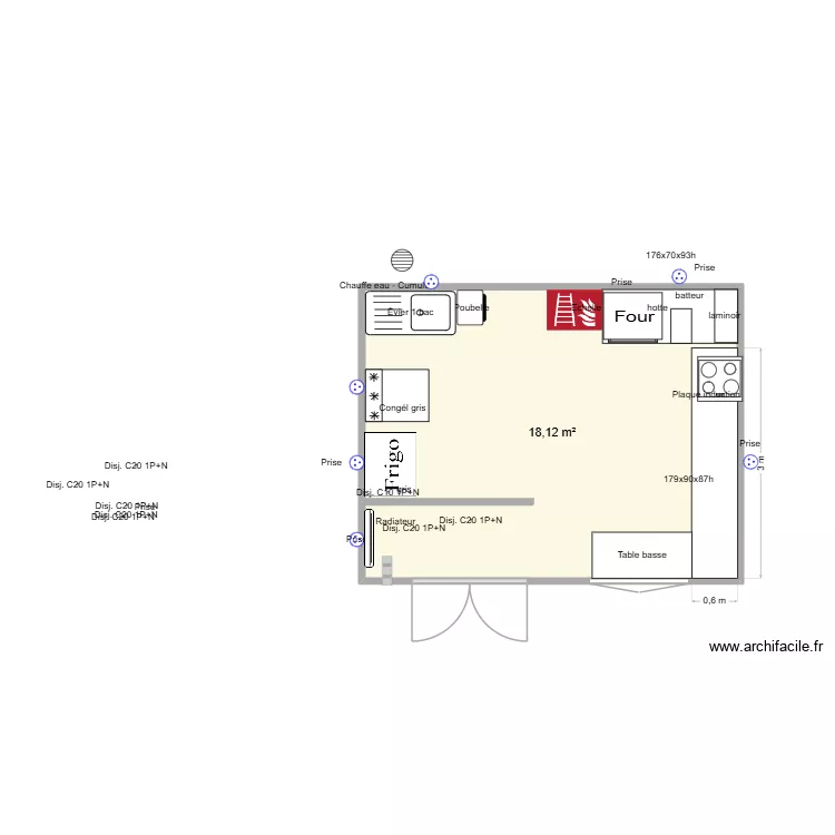 chalet. Plan de 1 Pièce et 18 m² chalet. Plan de 1 Pièce et 18 m²