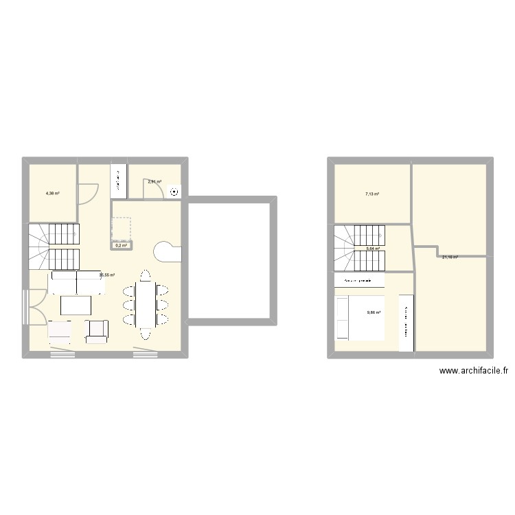 Adamenia. Plan de 8 pièces et 87 m2