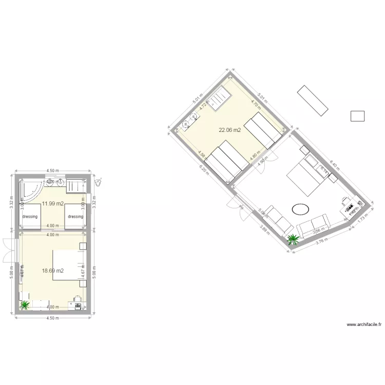 chambre desperate. Plan de 