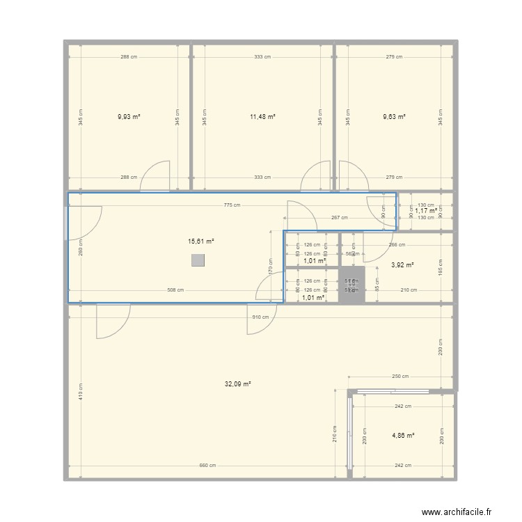 appartement1. Plan de 11 pièces et 91 m2