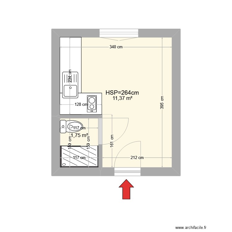 8 Ville en Pierre LOT 142. Plan de 2 pièces et 13 m2