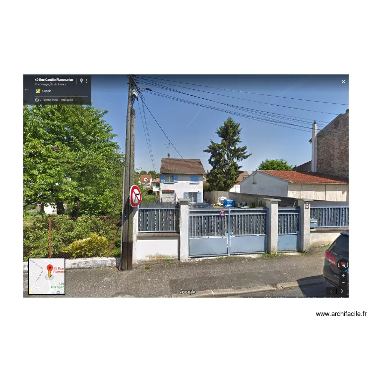 vue sans garage. Plan de 