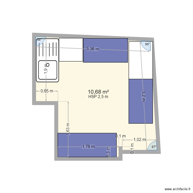 cuisine OIA. Plan de 0 pièce et 0 m2