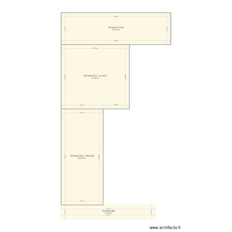 tERRASSES. Plan de 0 pièce et 0 m2