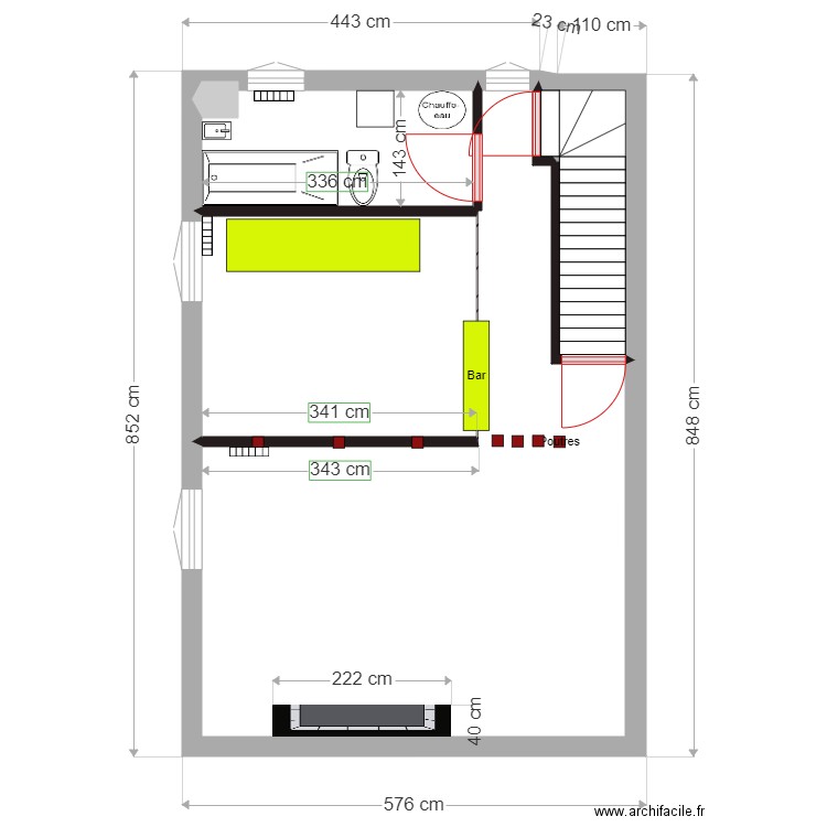 EXISTANT 1ER ETAGE. Plan de 0 pièce et 0 m2