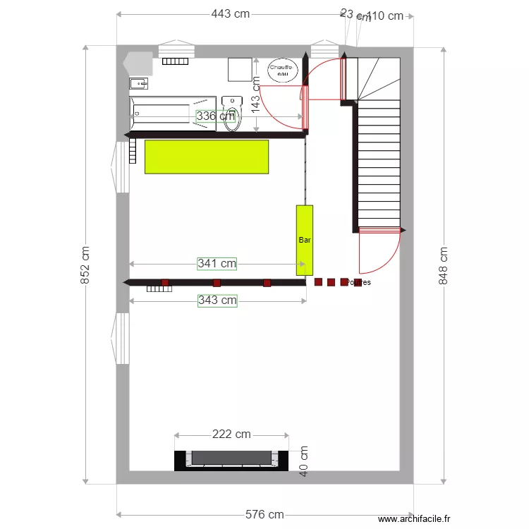 EXISTANT 1ER ETAGE. Plan de 