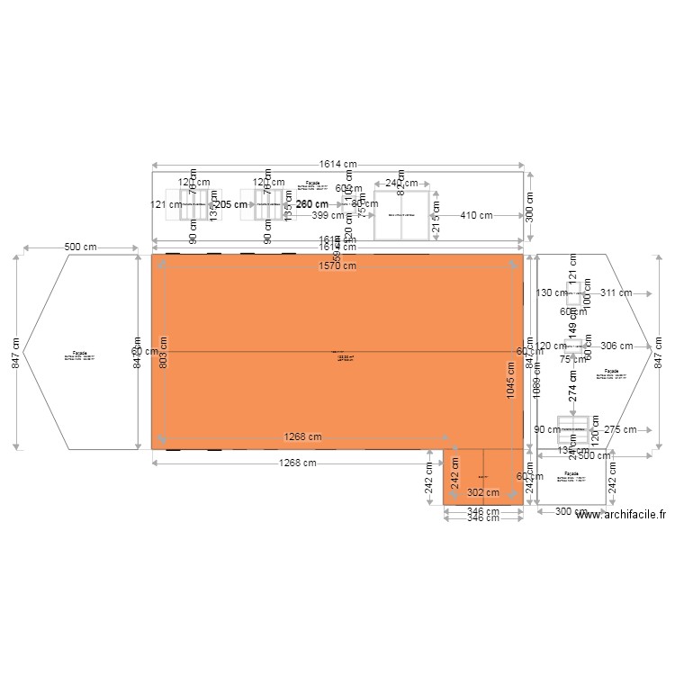 plan 101 m2 en L anti-sismique toiture . Plan de 1 pièce et 133 m2