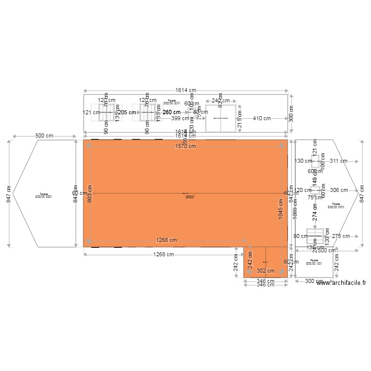 plan 101 m2 en L anti-sismique toiture . Plan de 0 pièce et 0 m2