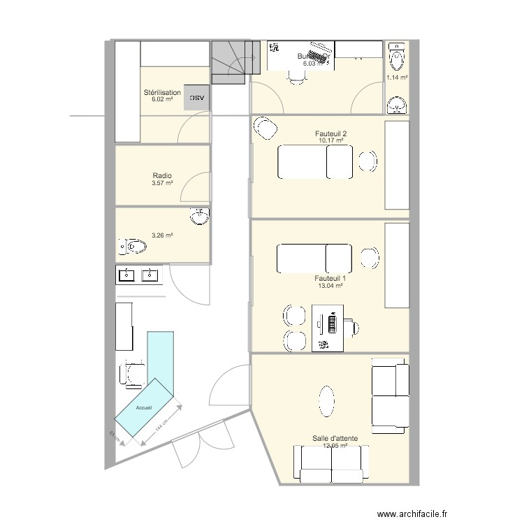 cab. Plan de 0 pièce et 0 m2